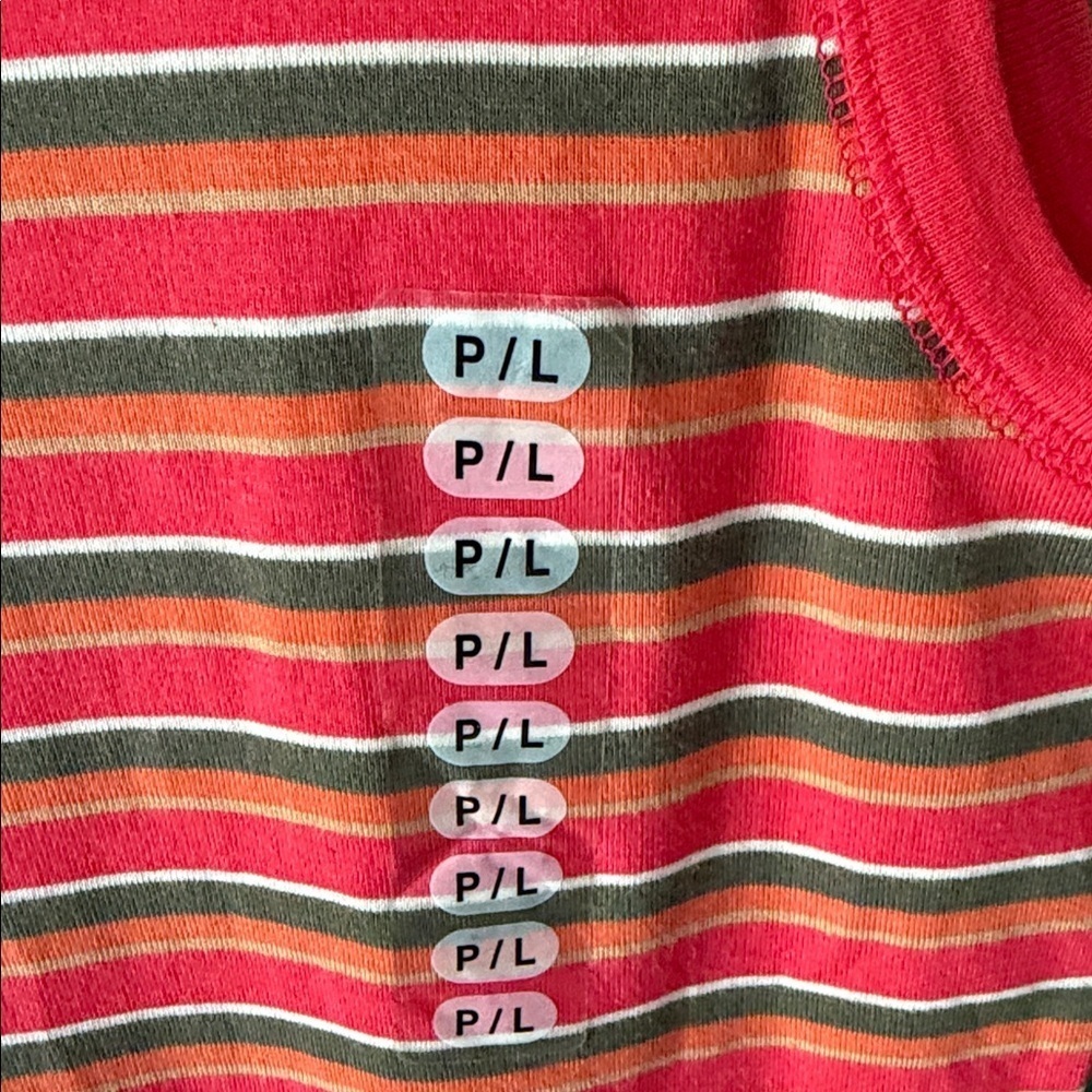 Jones New York Sport Womens LP Orange, Olive & White Striped Tank Summer - Picture 5 of 6